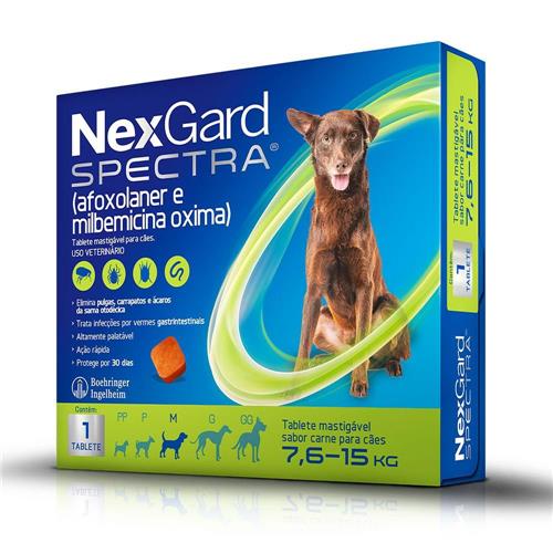 Nexgard Spectra - Antipulgas e Carrapatos para Cães entre 7,6 e 15kg