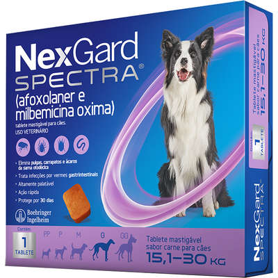 Nexgard Spectra - Antipulgas e Carrapatos para Cães de 15,1 a 30kg